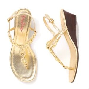 Lilly Pulitzer Rhinestone Wedge Sandals